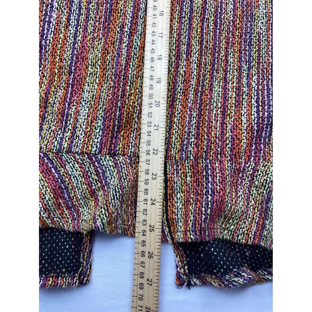 J.P.C. Women's Size 18 Colorful Striped Knit Ruffle Hem Skirt Purple Orange Pink